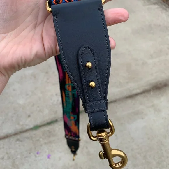 Christian Dior Embroidered Studded Canvas Black Shoulder Strap for Bag - Picture 4 of 8